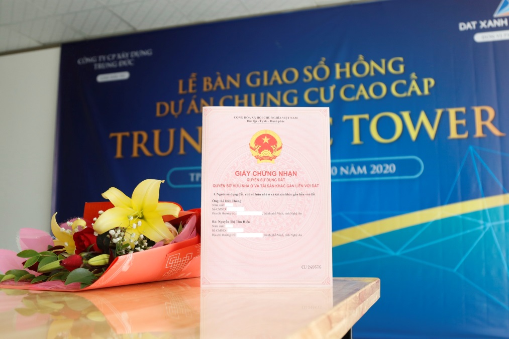 Chung cư cao cấp Trung Đức Tower bàn giao sổ hồng cho cư dân